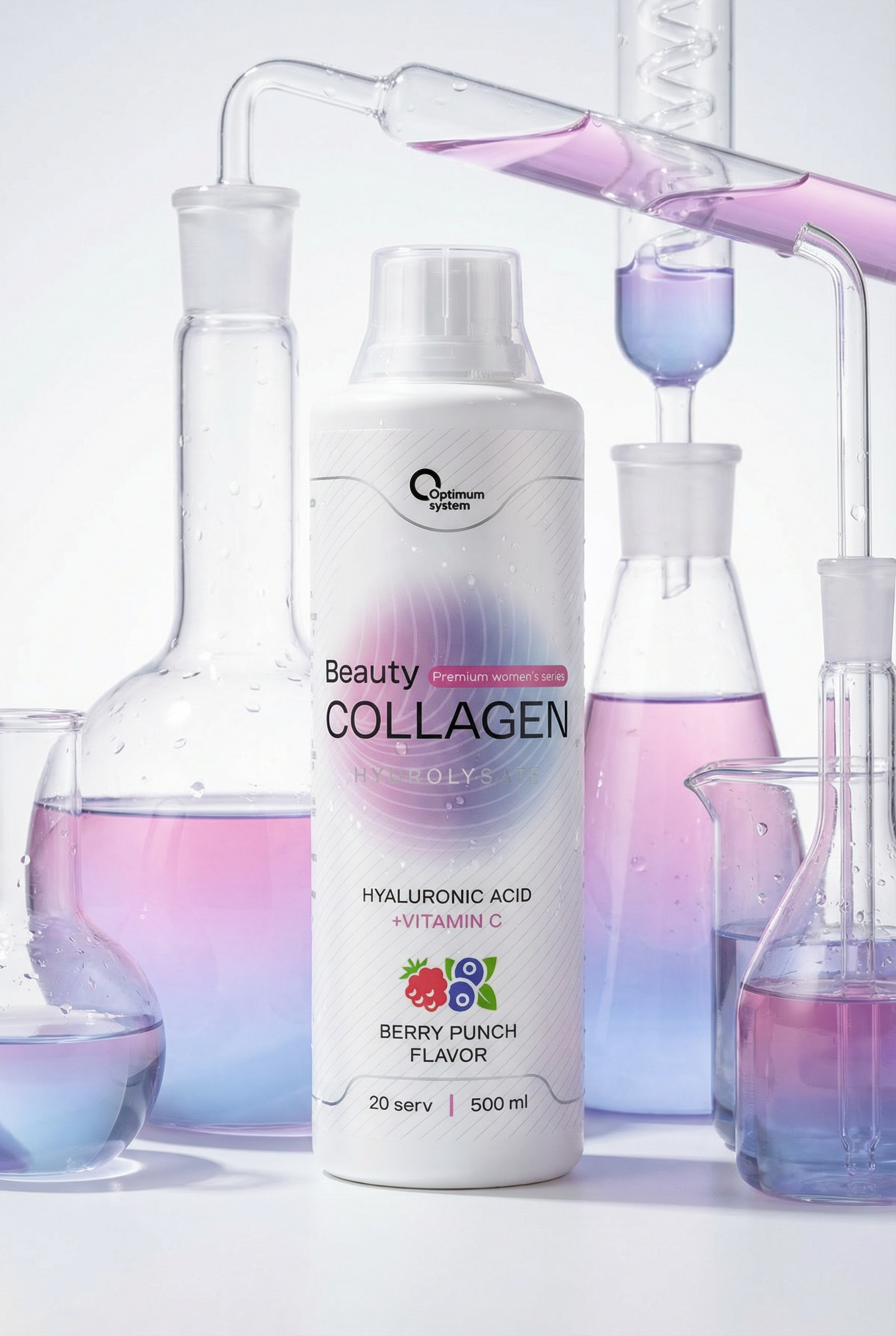 Optimum System Beauty Collagen with lab flasks